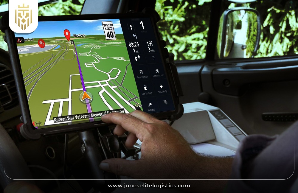 image of optimized route on the phone in a truck | JEL